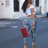 Women Denim Pants Slim Jeans Women's Lace-up Denim