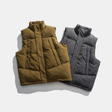Man Fall Winter Outfis Winter Wear Solid Color Simple Stand Collar Vest Boys Leisure Cargo Top