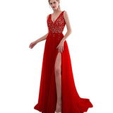 Semi Formal Dresses for Wedding Women's Clothing Split Sexy V-neck Exposed Formal Dress