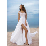 Women Lace Wedding Dress Chiffon Dress Prom Evening Dress Split Swing Dress