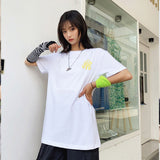 Yankees T Shirt Men's and Women's T-shirt Short Sleeve Loose Graffiti Printing round Neck Summer