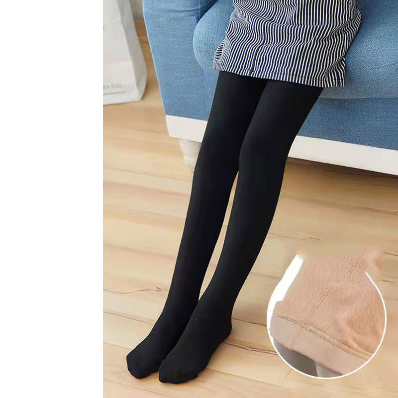 Women's Leggings Women's Outer Wear Fleece-Lined Thicken Tights Coaster Black Women Pants Winter