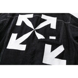 Off White Winter Coat Autumn and Winter Off Arrow Pattern Casual Denim Jacket