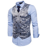 Mens Dress Vests Men's Vest Casual Jacket Business Waistcoat Fashion Men's Casual Printing