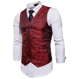 Mens Dress Vests Men's Vest Casual Jacket Business Waistcoat Fashion Men's Casual Printing