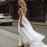 See through Wedding Dress See-through Deep V-neck Sexy Wedding Dress