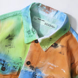 Spray Painted Jacket Spring and Autumn Denim Jacket Coat Men and Women