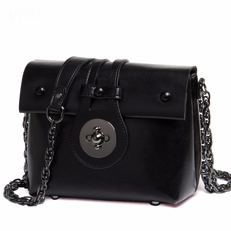 The Teacher Tote Shoulder Bag All-Match Women Messenger Bag Fashion Chain Small Square Bag Genuine Leather Women's Bag