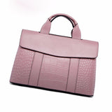 The Teacher Tote Genuine Leather Alligator Print Handbag Large Capacity Ladies Bag Crossbody Shoulder Bag for Women