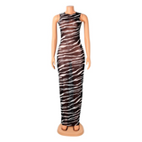 Kesha Black Dress Fashion Sexy Mesh See-through Sleeveless Dress Beach Dress