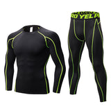 Moisture Wicking Shirts Men's Fitness Exercise Training Wear Stretch Quick Drying Clothes Suit Long Sleeve Trousers