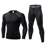Moisture Wicking Shirts Men's Fitness Exercise Training Wear Stretch Quick Drying Clothes Suit Long Sleeve Trousers