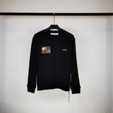 Off White Sweatshirts Long Sleeve round Neck Neck Sweater Autumn Oil Painting Series round Neck Men and Women