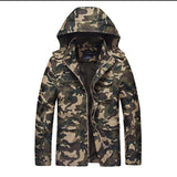 Men Fit Bomber Jacket Windbreaker Moto Street Coat Autumn Hooded Jacket Cotton Leisure Men's Jacket Outdoor Multi-Pocket Jacket