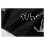 Off White Winter Sweaters Autumn and Winter Letter Pattern Crew Neck Pullover Sweater