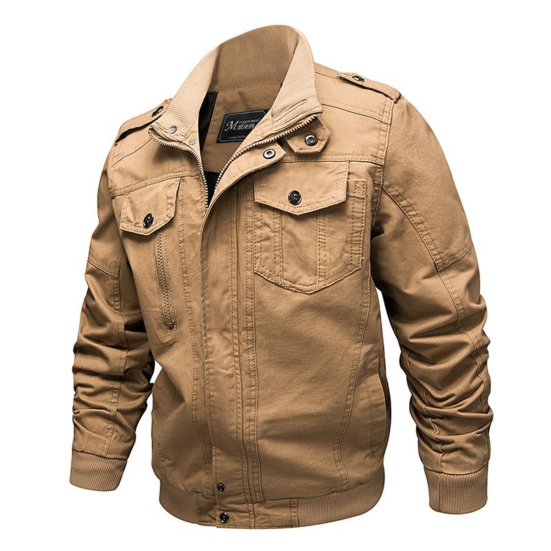 Men Fit Bomber Jacket Windbreaker Moto Street Coat for men Spring and Autumn Casual plus Size Coat Cotton