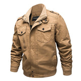 Men Fit Bomber Jacket Windbreaker Moto Street Coat for men Spring and Autumn Casual plus Size Coat Cotton Epaulet Air Force One for men Jacket