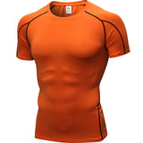 Moisture Wicking Shirts Men's Short Sleeve Fitness Sports Running Training Wear Stretch Quick Drying Clothes
