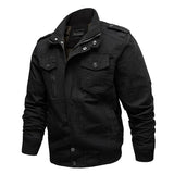 Men Fit Bomber Jacket Windbreaker Moto Street Coat for men Spring and Autumn Casual plus Size Coat Cotton Epaulet Air Force One for men Jacket
