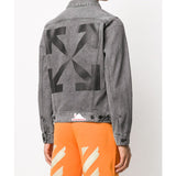 Off White Winter Coat Letter Arrow Washed Coat