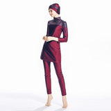 Burkini Muslim Swimwear Conservative Swimwear Slim Fit Patchwork Three-Piece Set Beachwear Women