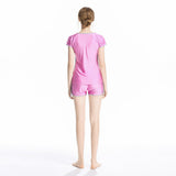 Burkini Muslim Swimwear Color Matching Shorts Short Sleeve Top Two-Piece Set Beachwear