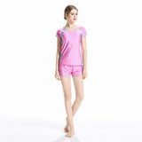 Burkini Muslim Swimwear Color Matching Shorts Short Sleeve Top Two-Piece Set Beachwear