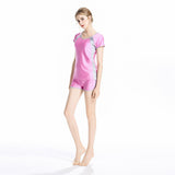 Burkini Muslim Swimwear Color Matching Shorts Short Sleeve Top Two-Piece Set Beachwear