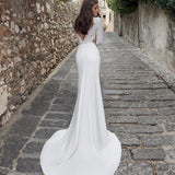 Women Lace Wedding Dress Sexy Long Sleeve Wedding Dress