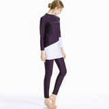 Burkini Muslim Swimwear Conservative Swimwear Color Block Beach Split Swimsuit Long Sleeve