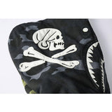 Shark Print Hoodie Stitched Camouflage Skull Men and Women Couple Hoodie Sweater
