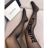 Women Legging Summer Printed Pantyhose C Letter