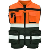 Men's Vest Safety Vests with Pockets Reflective Clothing for Outdoor Work Vest Reflective Waistcoat