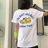 Yankees T Shirt Men's and Women's T-shirt Short Sleeve Loose Graffiti Printing round Neck Summer