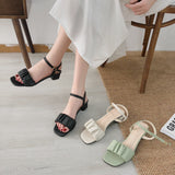 Nude Chunky Heel Casual Sandals