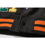 Letterman Jacket Outfit Senior Jackets Varsity Baseball Coat Men's Loose Lapel Jacket