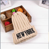 Yankee Bucket Hat Letter Embroidery Woolen Cap Autumn and Winter Knitted Hat