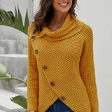 Women Sherpa Jacket Thickened Sweater Women's Autumn and Winter Single Row Diagonal Buckle Long Sleeve Asymmetric Sweater