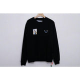Off White Sweatshirts round Neck Sweater Men Splash Ink Arrow Print Owt Casual Fashionable