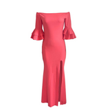 Mariah Carey See through Dress Solid Color Evening Dress