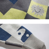 Man Fall Winter Outfis Autumn and Winter Contrast Color round Neck Sweater Sweater Men and Women Loose