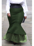 Women Plus Size Skirts Gauzy Package Hip Mopping Skirt