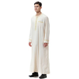 Mens Thobes Men's Printed Zipped round Neck Robe