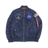 Men Bomber Jacket Dafeili Spring and Autumn Apollo NASA US Air Force MA1 Pilot Jacket Jacket Men and Women