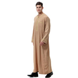 Mens Thobes Men's Printed Zipped round Neck Robe