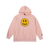 Smiley Face Hoodie Smiley Face Biber Hooded Sweater Men and Women Loose