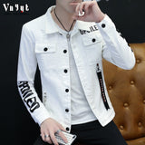 Men's Thin Jacket Men's Denim Jacket Spring Summer Cool Men's Denim Jacket Large Size Loose Men Denim Jacket