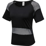 Moisture Wicking Shirts Ladies' Mesh Stitching Yoga Clothes Loose Casual Running Workout Clothes
