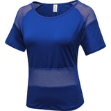 Moisture Wicking Shirts Ladies' Mesh Stitching Yoga Clothes Loose Casual Running Workout Clothes