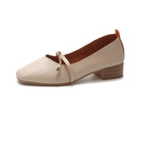 Nude Chunky Heel Mary Jane Shoes